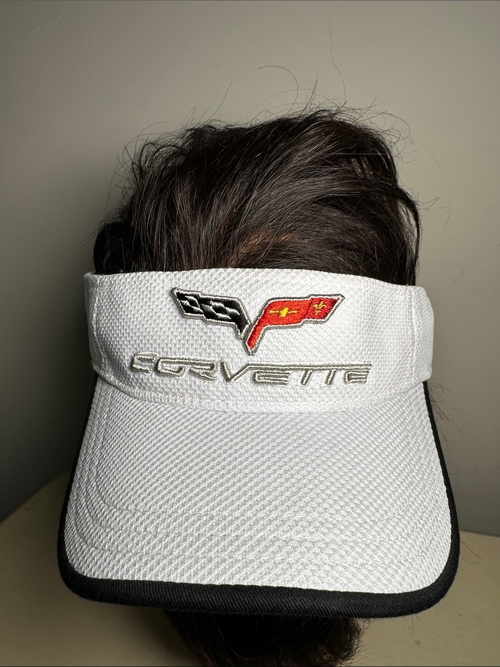 Corvette Ralph White White color Visor with Embroidered Logo